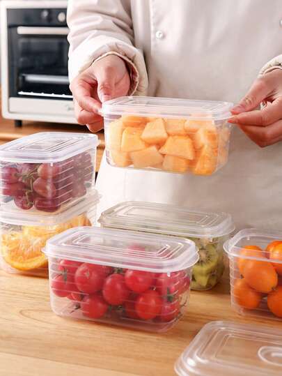 5pcs Sealed Food Storage Containers, Transparent Plastic Meal Boxes With Lids, Stackable, Suitable For Refrigerator, Freezer And Food Pantry, Organize Messy Kitchen