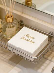 30/15/1包“生日快乐”印花餐巾纸，一次性派对餐具，鸡尾酒餐巾纸，生日派对主题餐巾纸，餐厅、家庭厨房必备 - 彩色 - 查看 6