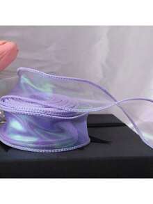 4cm Width 10/50 Yards Rainbow Organza Ribbon, Transparent Wide Craft Ribbon Suitable For Flowers, Bouquets, Wreaths, Weddings, Birthday Parties, Christmas Gifts, Hair Accessories, Decorations And More - Multicolor - View 12