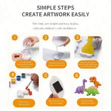 儿童绘画套装和手工套装，儿童陶瓷绘画套装，石膏绘画套装，手工玩具，适合6岁及以上儿童（动物主题）