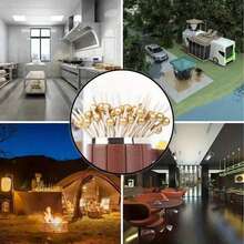 20/50/100/200/400支装，优雅竹制水果签，顶部饰以金色珠子 - 非常适合用于开胃菜、饮品、水果、餐前小吃以及婚礼和婚礼装饰 | 时尚金色珠子水果叉 | 耐用竹签，适用于水果碗等 - 金色 - 查看 9