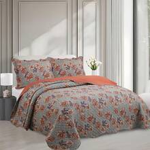 Double-Sided 3-Piece Printed Bedspread Set. - Print 27 - View 1