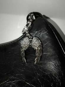 1pc Punk Gothic Style Angel Wings Decoration/Boot Decor/Shoe Decor/Bag Accessory/Boot Accessory/Shoe Accessory/Zipper Pull, Multipurpose Angel Wings Keychain, Angel Wings Pendant, Car Hanging, Backpack Keychain Decor - Multicolor - View 8