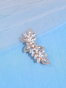 1件优雅女士发夹，镶嵌闪亮水钻和仿珍珠 - 非常适合新娘、派对和日常迷人造型 - 彩色 - 查看 8