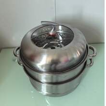 1个不锈钢蒸锅，多功能蒸锅带盖，适用于电磁炉、燃气灶和电炉，厨房用具，厨房工具，厨房配件，家用厨房用品 - 銀色 - 查看 3