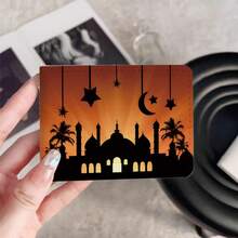 1pc Ramadan Themed Multi-Slot Bifold PU Leather Card Holder, Mini Wallet For Credit Cards, Driving License, Gift Cards - Fashion Design, Card Case, Wallet, Minimalist Wallet, Durable Wallet, Ramadan Gift - Blue - View 8