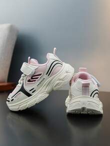 1 Pair Baby Sneakers, Soft Pink + Milky White Color Blocking, Fresh And Cool, Suitable For Princess Dresses And Sportswear. Mesh Upper Breathable, Comfortable For Spring/Summer Activities; Soft And Shock-Absorbing Soles Protect Little Feet - Pink - View 4