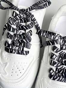 2条装豹纹鞋带，纤细扁平豹纹鞋带，色彩鲜艳，趣味时尚设计，完美适配低帮帆布鞋、运动鞋和休闲鞋，男女皆宜的时尚鞋带，情侣搭配配饰，豹纹鞋带（45英寸，编织设计） - 彩色 - 查看 8