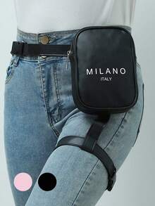 米兰意大利印花迷你可调节腿包，便携多功能运动腰包，适合户外运动、休闲跑步、户外骑行、健身杂物收纳，轻便尼龙内衬，易于清洁，适合日常通勤和外出，是返校季、海滩、海边、度假、母亲节、夏季、新年、斋月、开斋节、情人节、圣诞节或感恩节的完美礼物。 - 彩色 - 查看 1
