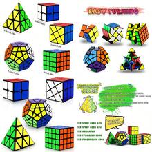 Speed Cube Set Puzzle Cube Magic Cube 2x2 4x4 Pyraminx Pyramid Megaminx Fenghuolun Puzzle Cube Toy Gift For Adults Pack Of 5 - 如圖所示 - 查看 1