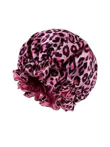 1pc Women's Reversible Satin Lined Sleep Cap, Silk Sleeping Hat For Long Curly Hair - Two-color - View 4