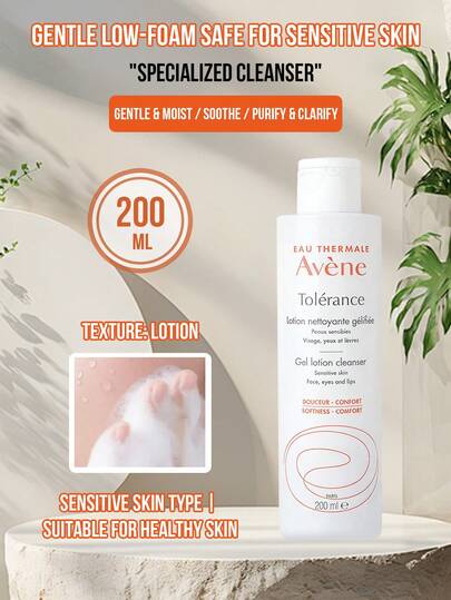 Avene Limpiador facial suave Tolerance, tamaño completo de 200ml/tamaño mediano de 100ml/tamaño mini de 25ml, diseñado especialmente para pieles sensibles a extremadamente sensibles, apto para rostro, ojos y labios, deja la piel suave y cómoda, hidrata suavemente, calma y purifica, baja irritación, apto para piel sensible y sana, ideal para estudiantes, trabajadores de oficina, usuarios diarios del transporte, y como regalo para amigos y familiares, elemento esencial del cuidado facial diario.