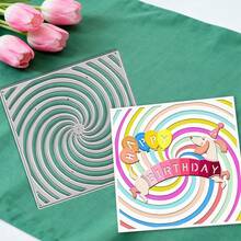 Creative Spinning Lines Cutting Dies, DIY Scrapbooking Album And Embossing Stencil, Greeting Card Making Tool, Card Paper Cutting Crafts ,Gift Card Making Template Die Cuts. - Silver - View 8