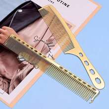 Hair Styling Comb,2PCS Metal Combs For Hair Women,Space Aluminum Stainless Steel Anti-Static Sparse Haircut Comb Beauty Tool(Golden) - ColorA - 查看 7