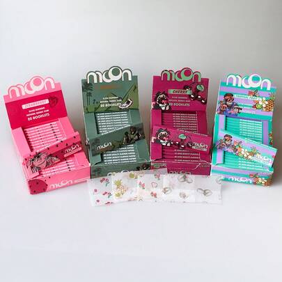 New MOON Flavored Rolling Papers, 40 Sheets/Pack, 78mm, Assorted Fruit Flavors, Christmas Gift, Christmas Supplies, Party Supplies, Boyfriend/Girlfriend Gift, Halloween Gift, Party Supplies, Unique Adult Party Favor