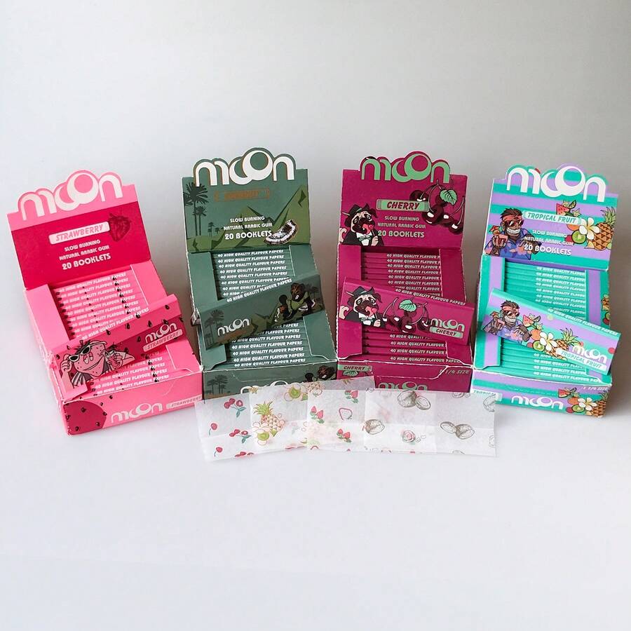 Giấy cuốn thuốc lá New MOON có hương vị, 40 tờ/gói, 78mm, nhiều hương vị trái cây, quà Giáng sinh, đồ dùng Giáng sinh, đồ dùng tiệc tùng, quà tặng bạn trai/bạn gái, quà Halloween, đồ dùng tiệc tùng, quà tặng độc đáo dành cho người lớn.