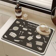 1pc Thick Silica Gel Coaster, Coffee Mat, Kitchen Draining Mat, 3.5mm Thick Waterproof Bar Table Mat, Multipurpose Household Pad, Suitable For Various Occasions And Festivals - Multicolor - View 5