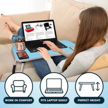 23 X 15 In Foldable Lap Desk,Sofa & Bed Table For Laptop Include IPad Slot And Cup Holder - Blue - View 8
