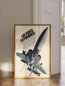 1pc Frameless Vintage Fighter Poster - F-15 Eagle Fighter Art Print, Retro Military Aviation Wall Decor For Bedroom Dorm Home Office Classroom, Aviation Lover Gift & Best Gift Choice - Multicolor - View 3