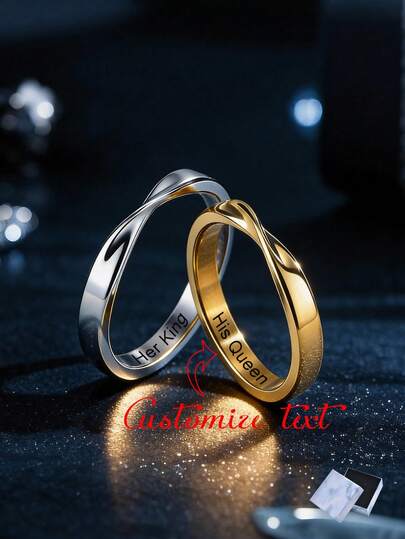 2 st/set personliga parringar i rostfritt stål, anpassade namn- och datumgraverade, jubileumspresent, smycken, flickvän, bästa vän, casual, klassisk, minimalistisk, unik, perfekt present till flickvän, mamma, familj, vän, lämplig för årsdag, födelsedag, vardagskläder, bal, mors dag, alla hjärtans dag, examen, bröllop