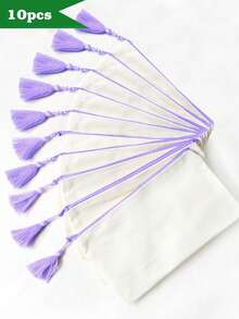 1个/5个（混色）帆布拉链流苏收纳包，旅行化妆包，化妆品收纳包，铅笔盒，DIY收纳袋，DIY礼物，化妆包，洗漱包，浴室用品，大学宿舍旅行必备，多功能化妆品收纳包，可爱手提包钱包收纳包，便携式化妆刷收纳包，带拉链，可存放口红、护肤品、手机、硬币和其他小物件，适合居家、旅行、海滩、泳池派对、度假和上学等场合。