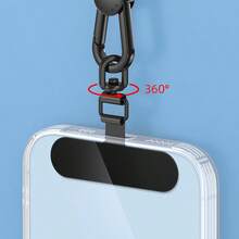1pc Metal Connector Clip Phone Case Holder, Ultra-Thin Stainless Steel 360° Rotatable Hanging Clip, Anti-Lost Sticker, Suitable As Valentine's Day Gift - Multicolor - View 5