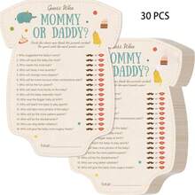 10/30 Pcs Baby Shower Games, Who Mommy Or Daddy Game Cards Fun Baby Shower Party Supplies-Gender Neutral For Girls Or Boys - Multicolor - View 9