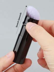 1-2支伸缩式化妆刷、旅行歌舞伎粉底化妆刷、面部腮红刷用于混合液体、腮红、古铜粉、指甲油、防晒霜和无瑕化妆品。 - 彩色 - 查看 6