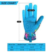 1 Pair Long Gardening Gloves With Breathable & Puncture-Resistant Polyester Fabric, Floral Print, Suitable For All Seasons - Mint Blue - View 4