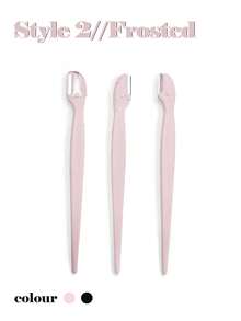 1/3/6/12/24/40件装多色眉刀套装，安全眉毛修剪器/剃刀，去茧剃刀，身体脱毛工具及面部和眉毛剃刀套装，长柄安全刀片带精密防护罩，女士修容工具，适合日常使用或旅行，赠品，旅行必备，经济实惠 - 淺粉色 - 查看 3