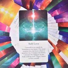 神谕卡，开启内在智慧，疗愈能量占卜游戏，游戏礼物，家庭聚会娱乐卡牌游戏，朋友聚会卡牌桌游，假日旅行娱乐游戏，情侣卡牌桌游，神谕卡，情侣游戏，桌游，占卜，情侣卡牌游戏，塔罗牌，返校用品，冬季用品，感恩节，圣诞节，沙特国庆日，生日，节日，新年，情人节，送给男朋友/女朋友，成人礼物 - Healing Energy Oracle - 查看 3