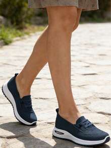 Zapatos casuales nuevos y cómodos para mujeres, con caja de punta ancha, adecuados para madres de mediana edad y ancianas - Azul zafiro - Ver 6