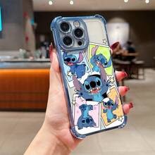 Disney What Lilo & Stitch Patterned Phone Case Featuring A Cute Character Design. Compatible With IPhone 17, 16, 15, 14, 13, 12, And 11 Pro Models. Made Of Durable TPU, Providing Shockproof Protection. This Case Makes A Fun Gift For Anyone Who Loves Playful Designs, Perfect For Birthdays, Holidays, And Special Occasions. - 藍色 - 查看 2