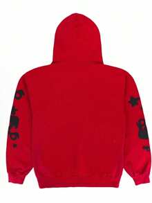 SP5DER  Spider Worldwide Tracksuit Foamed Letters Graphic Hoodies Vintage Printed Hoodie Sweatshirt Casual Oversized Long Sleeve Streetwear Hooded Pullover Streetwear Hoodies, Hooded Neck, Long Sleeve, Foamed Letters, Drop Shoulder, Loose Fit, Kangaroo Pocket, Drawstring Hoodie, Casual Pullover Sweatshirts. Easy To Wear With Leggings, Pants, Jeans, Skirts, Trousers, Etc.The Graphic Vintage Sweatshirts For Women Is A Great Choice For Daily Wear, Casual Wear, Streetwalk, City Walk, Weekends, Home Wear And So On,Suitable For Parties, Dating, Shopping, Office, Vacation, Friends Gatherings, Daily Home Life, Outdoor Activities - 紅色 - 查看 2
