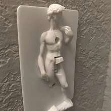 Funny Light Switch Cover, Michelangelo David 3D Sculptural Switch Plate, Creative Humorous Home Decor, Novelty Gag Gift, Christmas White Elephant Gift, Unique Artistic Switch Cover - 黑色 - 查看 8