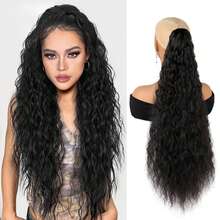 女士马尾接发 30 英寸长 爪夹式马尾接发 卷曲波浪马尾假发片 夹式合成假发马尾 - 彩色 - 查看 3