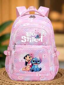 1个时尚尼龙背包，粉紫色尼龙材质，可调节肩带和拉链封口，容量大，适合返校季和旅行必备，旅行包学生背包，可爱设计，耐用日常背包 - 彩色 - 查看 8