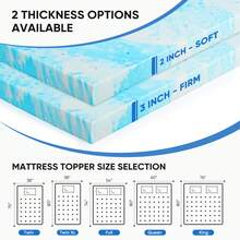 3 Inch Cool Gel Memory Foam Mattress Topper Twin Size Bed, Comfort Body Support & Pressure Relief, CertiPUR-US Certified - 2英吋 - 查看 3