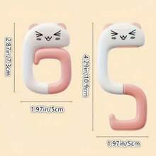 4个可爱卡通动物便携式塑料挂钩，耐用塑料挂钩，可用于挂包包、钥匙、装饰品、成人派对礼品、春季用品