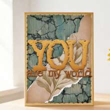 创意“你就是我的世界”切割模具，DIY剪贴簿相册和压花模板，贺卡制作工具，卡片纸切割工艺品，礼品卡制作模板模切。 - 銀色 - 查看 1