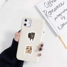 500PCS/Roll Cartoon Funny Cat Meme Stickers Cute Decoration Decals Water Bottle Suitcase Phone Case Sealing Label Sticker Decoration - 彩色 - 查看 4