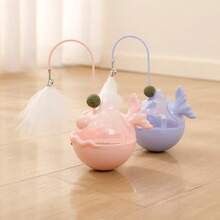 Cat Entertainment Device: An Interactive Cat Wand With A Treat Dispenser, Featuring A 360° Rotating Design To Bring Endless Fun - Simulating Feathers And Bells To Captivate Cats And Make The Interaction Enjoyable.