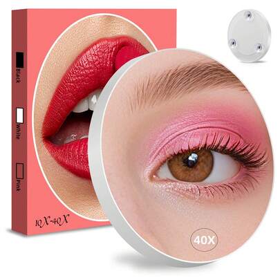 4.5英寸放大镜，带3个吸盘，便携式旅行放大化妆镜，适用于化妆、拔毛、佩戴隐形眼镜、祛斑、剃须，是男女皆宜的理想礼物