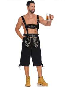 1 bộ quần áo truyền thống Lederhosen dành cho nam, thích hợp cho lễ hội Oktoberfest, biểu diễn sân khấu, Halloween và mùa xuân. - Nhiều màu - Xem 12