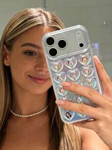 Customized Phone Case, Heart-Shaped Phone Case, Customized Acrylic Panel, Shaking Phone Case, Valentine's Day Gift, Women's Gift, Customized Couple Photo, Photo, Pet Photo, Birthday Gift, Couple Gift, Friend Gift, Party Favor, Commemorative Gift, Pet Couples Gift - Multicolor - View 5