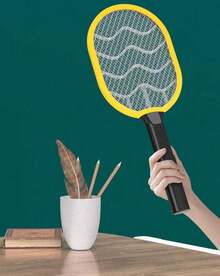 Lámpara matamosquitos 2 en 1, matamoscas eléctrico recargable, potente eliminador de mosquitos multifunción para el hogar, matamoscas eléctrico multifunción. - Negro - Ver 2