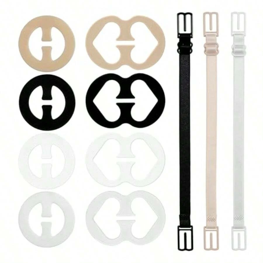 11 Pcs Bra Strap ClipsRacerback Bra Clips Slipping Anti-Slip Buckles Conceal Tool - As Pic - View 1