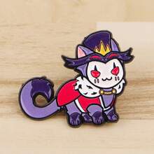 动漫怪猫珐琅徽章 趣味卡通胸针 翻领别针 徽章 背包服装配饰 珠宝 朋友礼物 - 黑色 - 查看 10