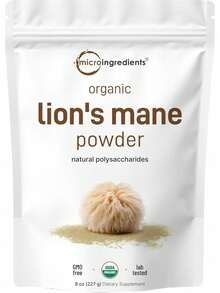 Bestseller!Organic Lion's Mane Mushroom Powder, 8oz |     Pure Fruiting Body Superfood |     Supports Brain, Focus, Energy & Immune Health |     Great For Smoothies & Coffee |     Filler Free, Vegan, Non-GMO.Supplement Vitamin,Free Shipping. - 16 Ounces (1 Pack) - View 8