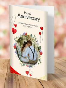 Customized Anniversary Greeting Card - Personalized Photo Card, Exclusive Gift For Him/Her - Multicolor - View 4